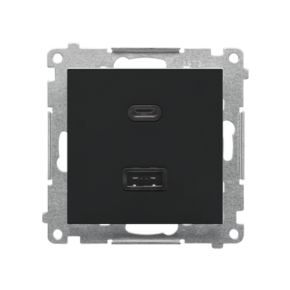 ŁADOWARKA USB TYP A+C CZARNY MAT SIMON 55 - TEC2CA.01/149 - KONTAKT SIMON