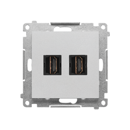 Gniazdo HDMI podwójne (moduł); Aluminium mat Simon 55 - TGHDMI2.01/143 - KONTAKT SIMON