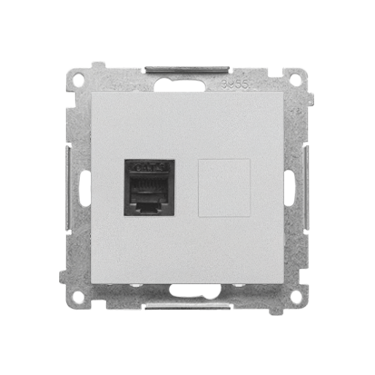 Gniazdo telefoniczne pojedyncze RJ12 (moduł); Aluminium mat Simon 55 - TF1.01/143 - KONTAKT SIMON