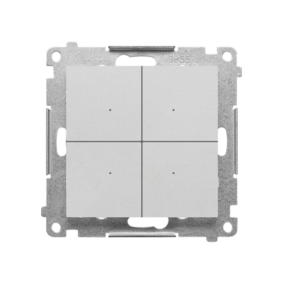 Łącznik/przycisk 4-krotny elektroniczny (moduł); Aluminium mat Simon 55 - TEW4.01/143 - KONTAKT SIMON