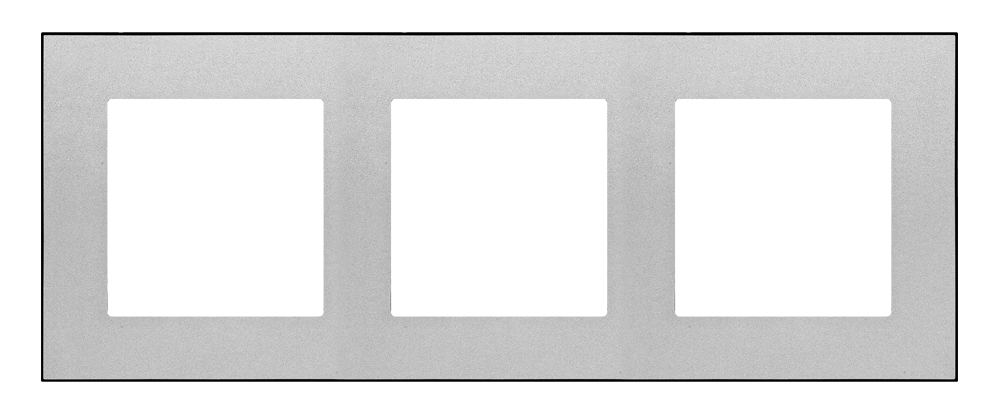 Ramka 3-krotna DUO; Aluminium, podstawa czarna Simon 55 - TRD3.149/143 - KONTAKT SIMON
