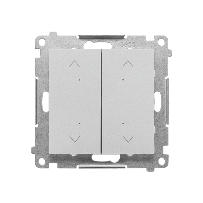 Łącznik/przycisk roletowy podwójny, elektroniczny (moduł); Aluminium mat Simon 55 - TEZ2.01/143 - KONTAKT SIMON