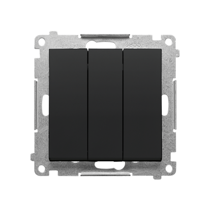 Łącznik potrójny z podświetleniem LED (moduł) 10 AX, 250 V~, szybkozłącza; Czarny mat Simon 55 - TW31L.01/149 - KONTAKT SIMON