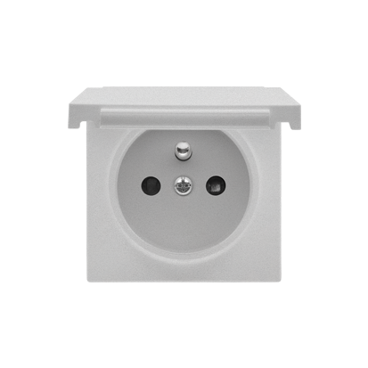 Pokrywa gniazda wtyczkowego pojedynczego z klapką w kolorze pokrywy do: SGZ1CM, SGZ1M; Aluminium mat Simon 55 - TGZ1BUZP/143 - KONTAKT SIMON