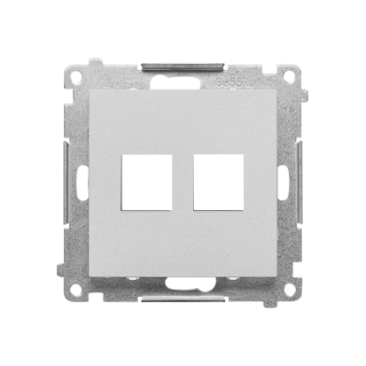 Pokrywa gniazd teleinformatycznych na Keystone płaska podwójna (moduł); Aluminium mat Simon 55 - TKP2.01/143 - KONTAKT SIMON