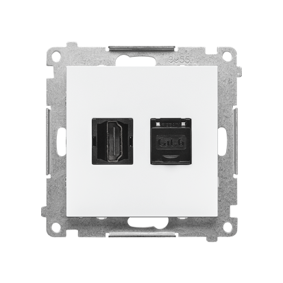 Gniazdo HDMI + RJ45 kat.6. (moduł); Biały mat Simon 55 - TGHRJ45.01/111 - KONTAKT SIMON