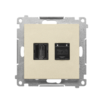 Gniazdo HDMI + RJ45 kat.6. (moduł); Szampański mat Simon 55 - TGHRJ45.01/144 - KONTAKT SIMON