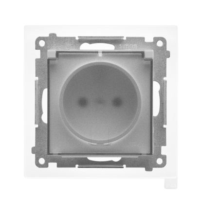 Gniazdo wtyczkowe do wersji IP44 z uszczelką (moduł) 16 A, 250 V~, szybkozłącza. Klapka transparentna; Aluminium mat Simon 55 - TGZ1BCZ.01/143A - KONTAKT SIMON