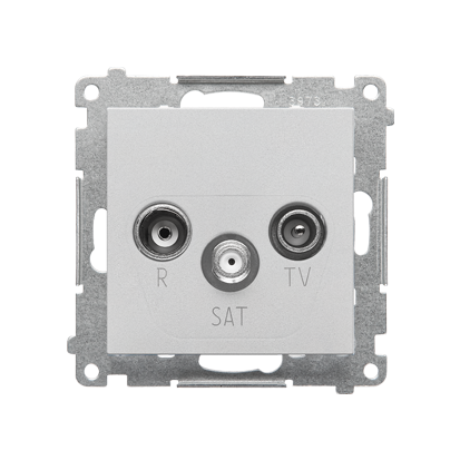 Gniazdo antenowe R-TV-SAT końcowe/zakończeniowe (moduł). 1x Wejście: 5 MHz÷2,4 GHz; Aluminium mat Simon 55 - TASK.01/143 - KONTAKT SIMON