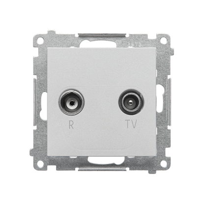 Gniazdo antenowe R-TV przelotowe 10 dB (moduł). 1x Wejście: 5÷862 MHz; Aluminium mat Simon 55 - TAP10.01/143 - KONTAKT SIMON