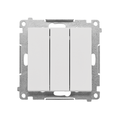 Łącznik potrójny z podświetleniem LED (moduł) 10 AX, 250 V~, szybkozłącza; Jasnoszary mat Simon 55 - TW31L.01/114 - KONTAKT SIMON