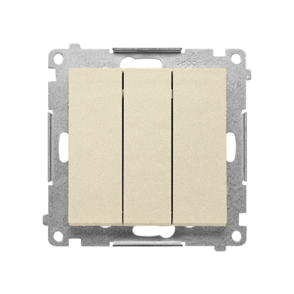 Łącznik potrójny z podświetleniem LED (moduł) 10 AX, 250 V~, szybkozłącza; Szampański mat Simon 55 - TW31L.01/144 - KONTAKT SIMON