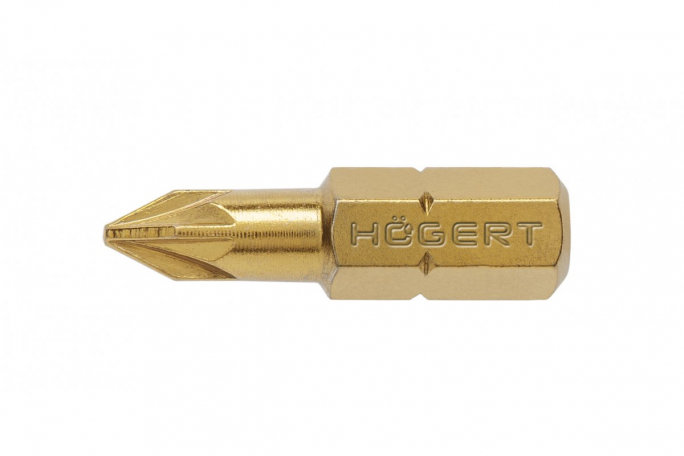 Końcówki wkrętakowe PZ1 25 mm, stal S2, azotek tytanu, 5 szt. - HT1S384 - HOGERT