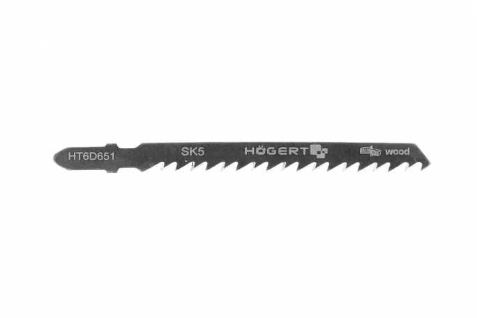 Brzeszczot do wyrzynarki do szybkiego cięcia drewna, 6TPI, 100 mm, 5 szt. - HT6D651 - HOGERT