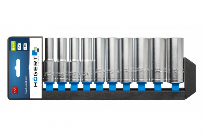 Zestaw nasadek długich 1/2", 10 szt. - HT1A888 - HOGERT