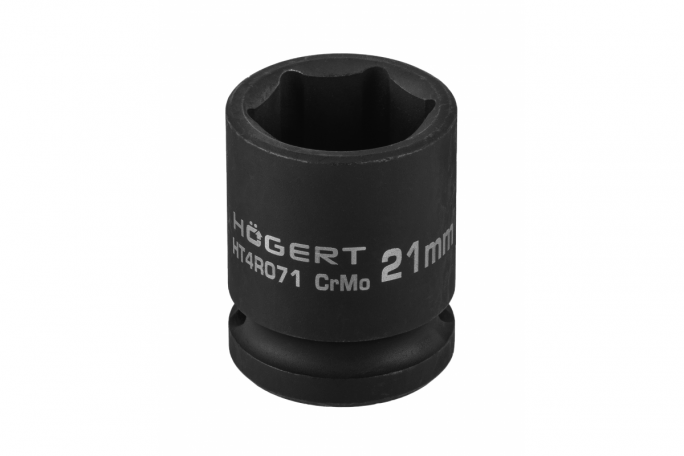 Nasadka udarowa 1/2",  21mm, CrMo, krótka - HT4R071 - HOGERT