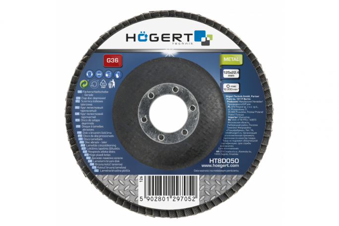 Ściernica listkowa talerzowa 125x22,4 G80 - HT8D053 - HOGERT