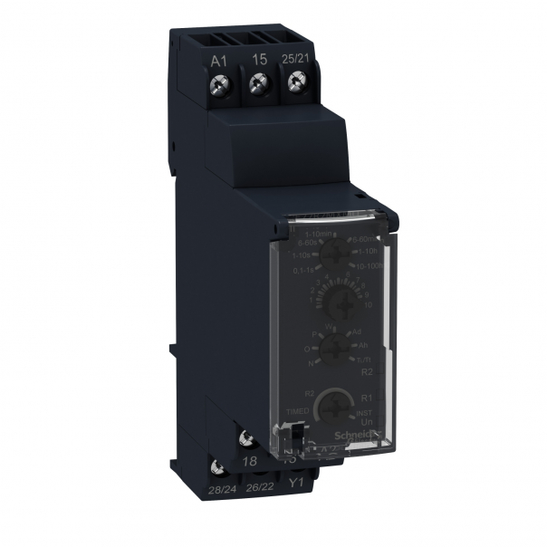 Zelio Time Przekaźnik czasowy wielofunkcyjny 12/240V AC/DC, 0.05s/ 300h, styk 2C/O 8A - RE22R2MMW - SCHNEIDER ELECTRIC