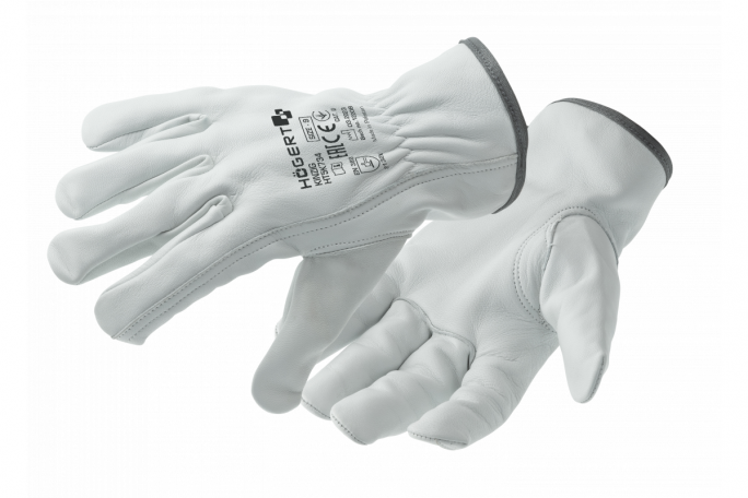 RĘKAWICE OCHRONNE DRIVER (SKÓRA KOZIA) ROZMIAR 9 BIAŁE ROTT - HT5K734-9 - HOGERT