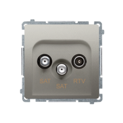 Gniazdo antenowe satelitarne podwójne końcowe SAT-SAT-RTV, (moduł). 2xwejście: SAT: 5&ndash;2400 MHz, RTV: 5&ndash;862 MHz; satynowy - BMZAR+SAT3.1-P2.01/29 - KONTAKT SIMON