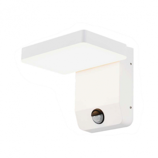 17W Lampa ścienna LED z czujnikiem ruchu / Barwa:3000K / Obudowa: Biała / Kwadratowa - 2946 - V-TAC