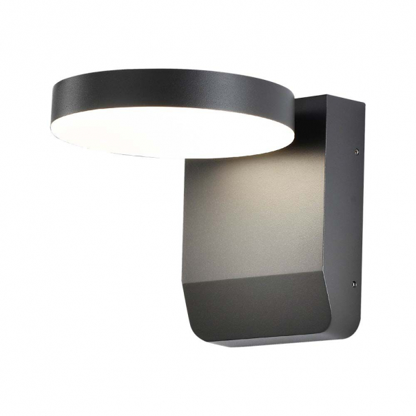 17W Lampa ścienna LED / Barwa:3000K / Obudowa: Czarna / Okrągła - 2952 - V-TAC