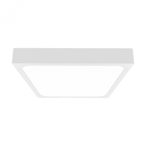 18W Plafon LED / Średnica: 225mm / Barwa:3000K / Klosz: Kwadratowy mleczny biała ramka / IP44 - 7624 - V-TAC