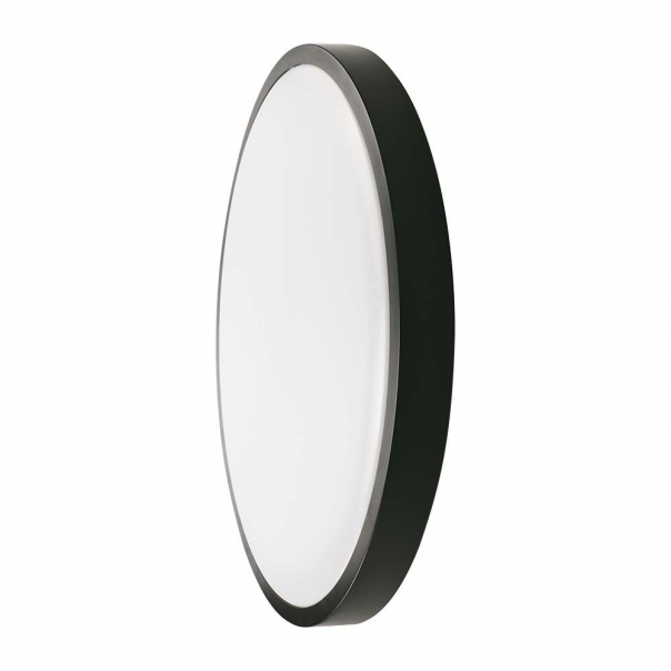 24W Plafon LED / Średnica: 295mm / Barwa:3000K / Klosz: Okrągły mleczny czarna ramka / IP44 - 7636 - V-TAC