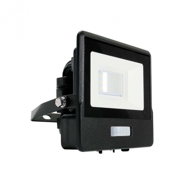 10W Naświetlacz LED SMD z czujnikiem ruchu i mufą kablową / Chip SAMSUNG / Barwa:4000K / Obudowa: Czarna - 20257 - V-TAC