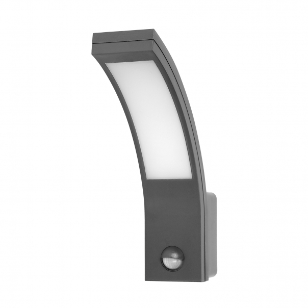 PIRYT LED 10W, oprawa ogrodowa z czujnikiem ruchu 140st, 850lm, IP54, 4000K, szara - AD-OP-6109GLPMR4 - ORNO