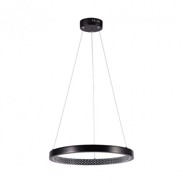 Lampa wisząca LED (40CM) / Barwa: 4000K / Kryształowe akrylowe wnętrze / Obudowa: Czarna         - 10051 - V-TAC