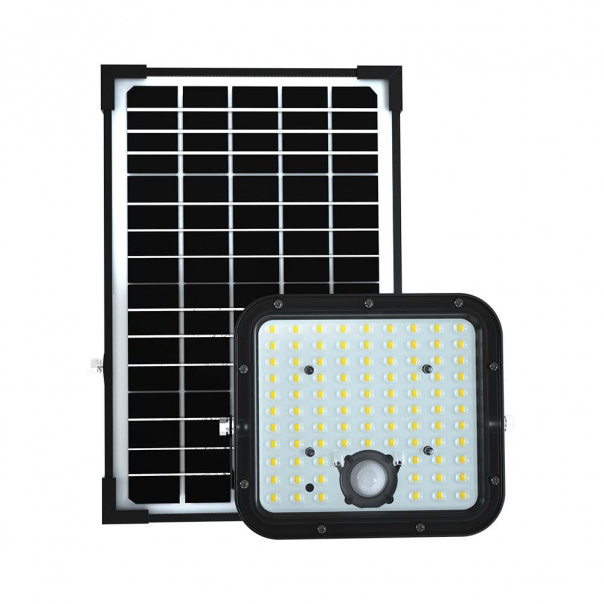 30W Naświetlacz solarny LED 4800LM / Bateria: LiFePO4 6.4V 6000mA / Barwa: 4000K / Kolor: Czarny       - 10310 - V-TAC