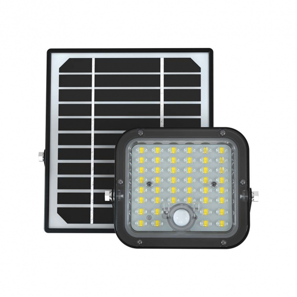 10W Naświetlacz solarny LED 1500LM / Bateria: LiFePO4 3.7V 3600mA / Barwa: 6000K / Kolor: Czarny       - 10313 - V-TAC