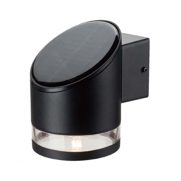 1W Lampa Ścienna LED SMD solarna / Barwa: 3000K / Obudowa: Czarna           - 10384 - V-TAC