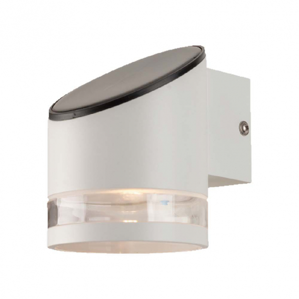 1W Lampa Ścienna LED SMD solarna / Barwa: 3000K / Obudowa: Biała           - 10395 - V-TAC