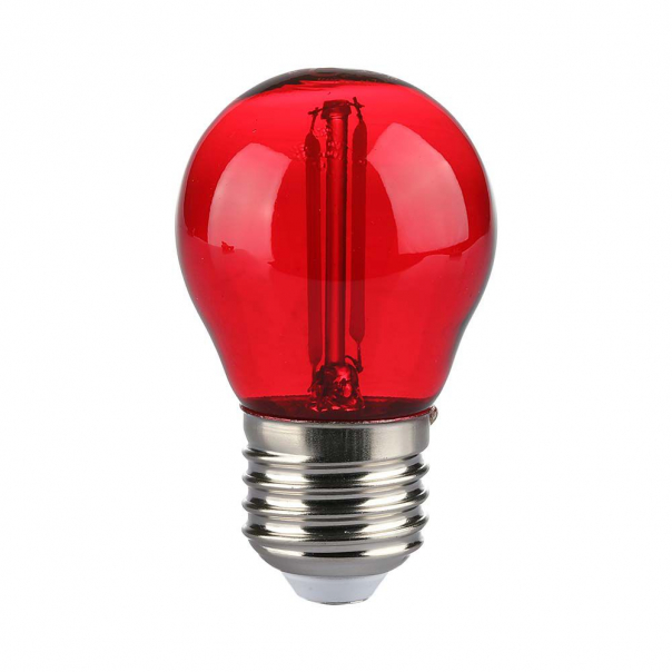2W G45 Żarówka LED Filament / Czerwony / Trzonek:E27 - 217413 - V-TAC