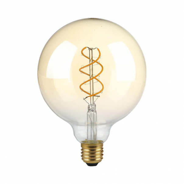 5W Żarówka LED G125 Filament / Barwa:1800K  / Klosz Bursztynowy / Trzonek:E27 - 217415 - V-TAC