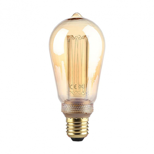 4W ST64 Żarówka LED Filament / Klosz Bursztynowy / Barwa:1800K / Trzonek:E27 - 217474 - V-TAC