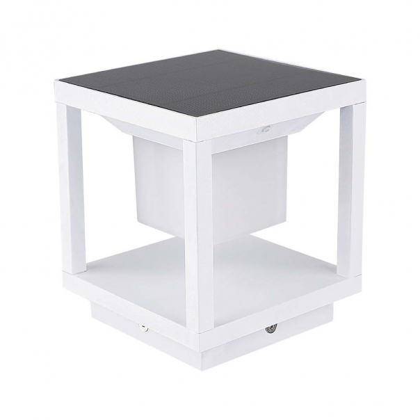 2W Lampa ogrodowa LED solarna / Barwa:3000K / Obudowa: Biała - 6806 - V-TAC