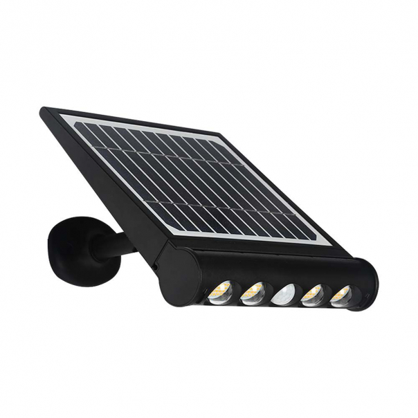 8W Solarny Naświetlacz LED z czujnikiem ruchu / Barwa:3000K / Obudowa: Czarna / IP65 - 6844 - V-TAC