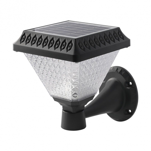 Solarna kinkiet ogrodowy / Wysokość: 230 mm / Obudowa: Czarna / Barwa:3w1 / IP44 / - 93578 - V-TAC