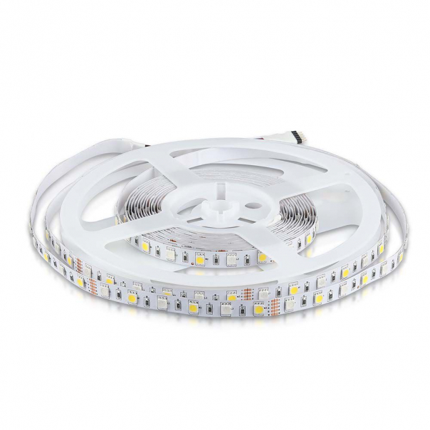 8W Taśma LED / Barwa: RGB+3000K / IP20 / Rolka:5m - 212553 - V-TAC