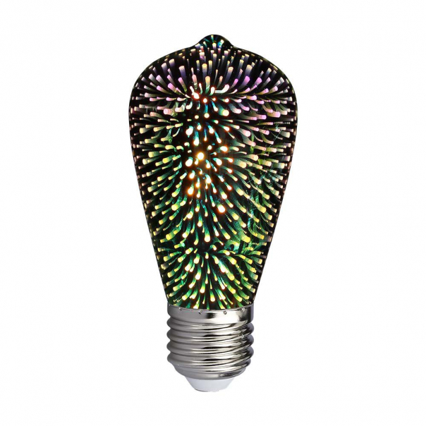 3W ST64 Żarówka LED Filament 3D / Barwa:3000K / Trzonek:E27 - 212705 - V-TAC