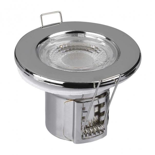 5W Oprawa wpuszczana Spot ognioodporna / Chip SAMSUNG / Barwa: 6400K / Chrom - 218180 - V-TAC