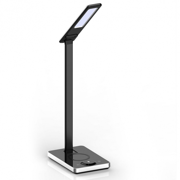 7W Lampka biurkowa z ładowarką indukcyjną / Barwa: 3w1 / Czarna - 218602 - V-TAC