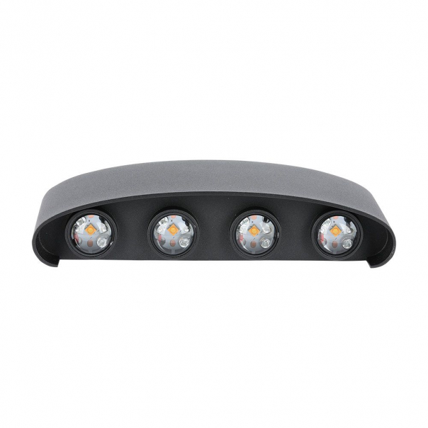  8W Lampa ścienna LED / Barwa:4000K / IP65 / Obudowa: Czarna - 218620 - V-TAC