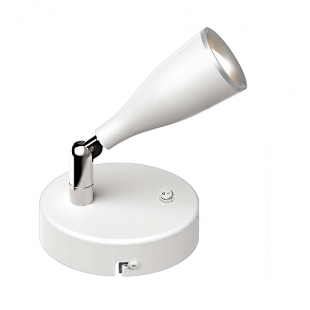 4.5W  Kinkiet LED z wyłącznikiem / Barwa:3000K / Biały - 218675 - V-TAC