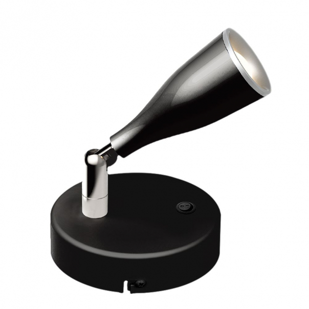 4.5W  Kinkiet LED z wyłącznikiem / Barwa:3000K / Czarny - 218676 - V-TAC