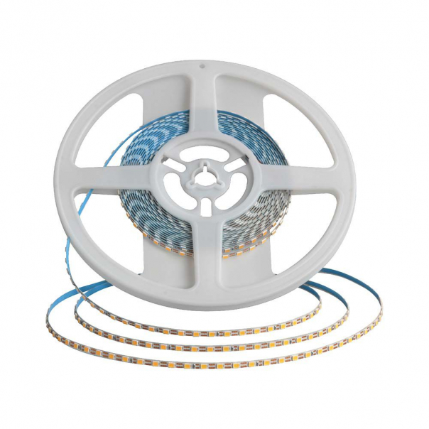 8W Taśma LED podwójne PCB / Barwa:3000K / IP20 / Zasilanie: 24V / Rolka:5m / Szerokość: 3mm - 23024 - V-TAC