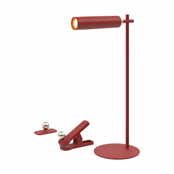 3W Magnetyczna Lampa Biurkowa LED /  Barwa: 4000K / Obudowa: Czerwona           - 23043 - V-TAC